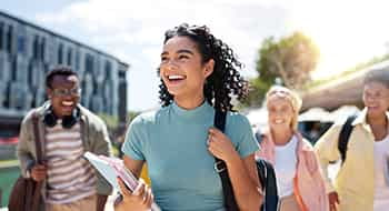 Children smile on a school field trip